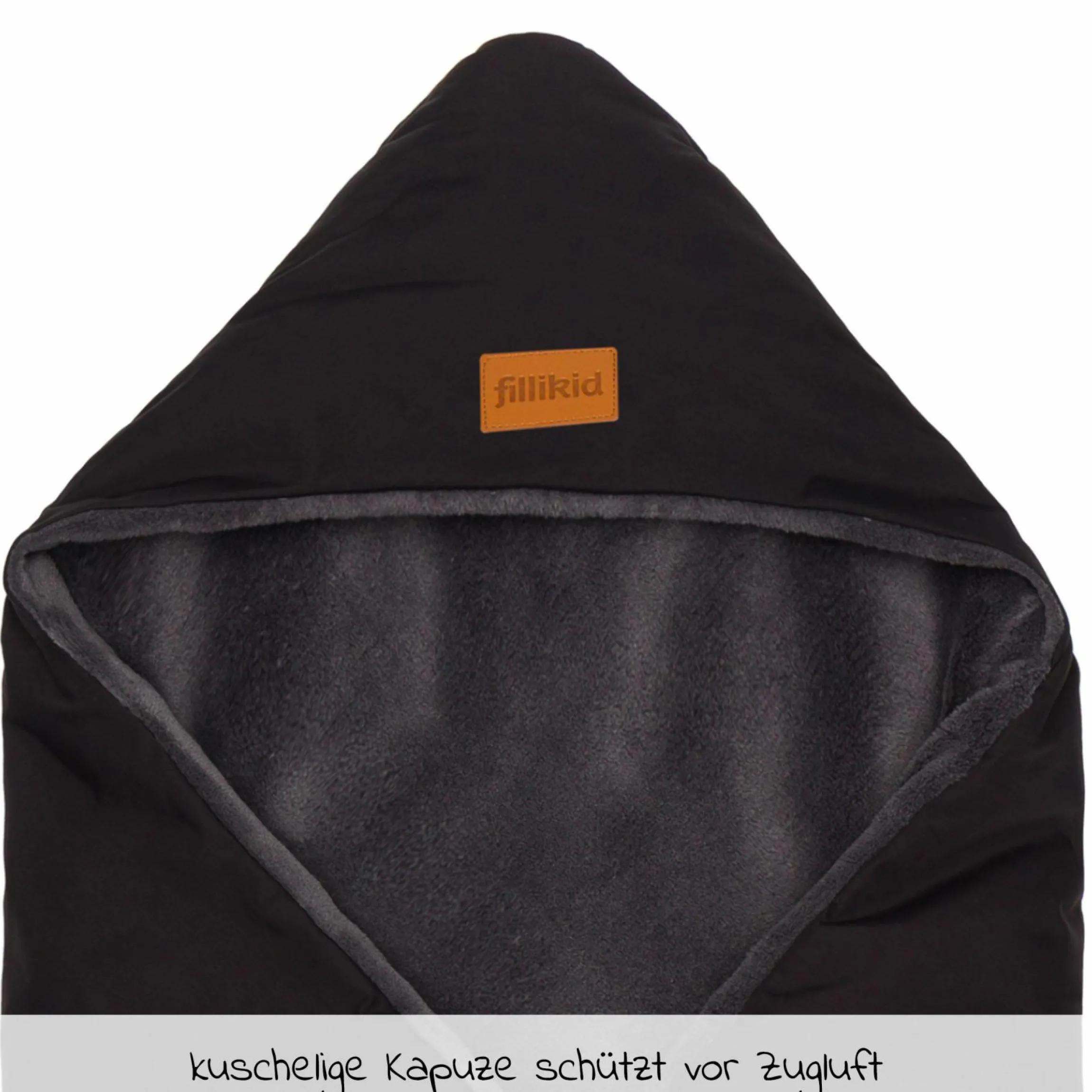 Fleece-Fußsack Tanaga für Babyschale und Babywanne - Schwarz