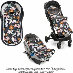 Fleece-Fußsack Tanaga für Babyschale und Babywanne - Blumen