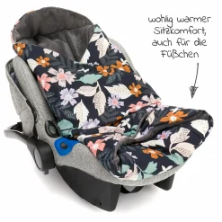Fleece-Fußsack Tanaga für Babyschale und Babywanne - Blumen