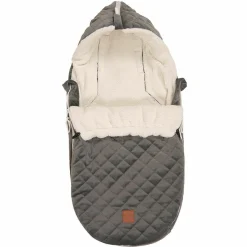 Fleece-Fußsack Velvet Hoody für Babyschale und Babywannen - Grey