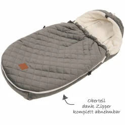 Fleece-Fußsack Velvet Hoody für Babyschale und Babywannen - Grey