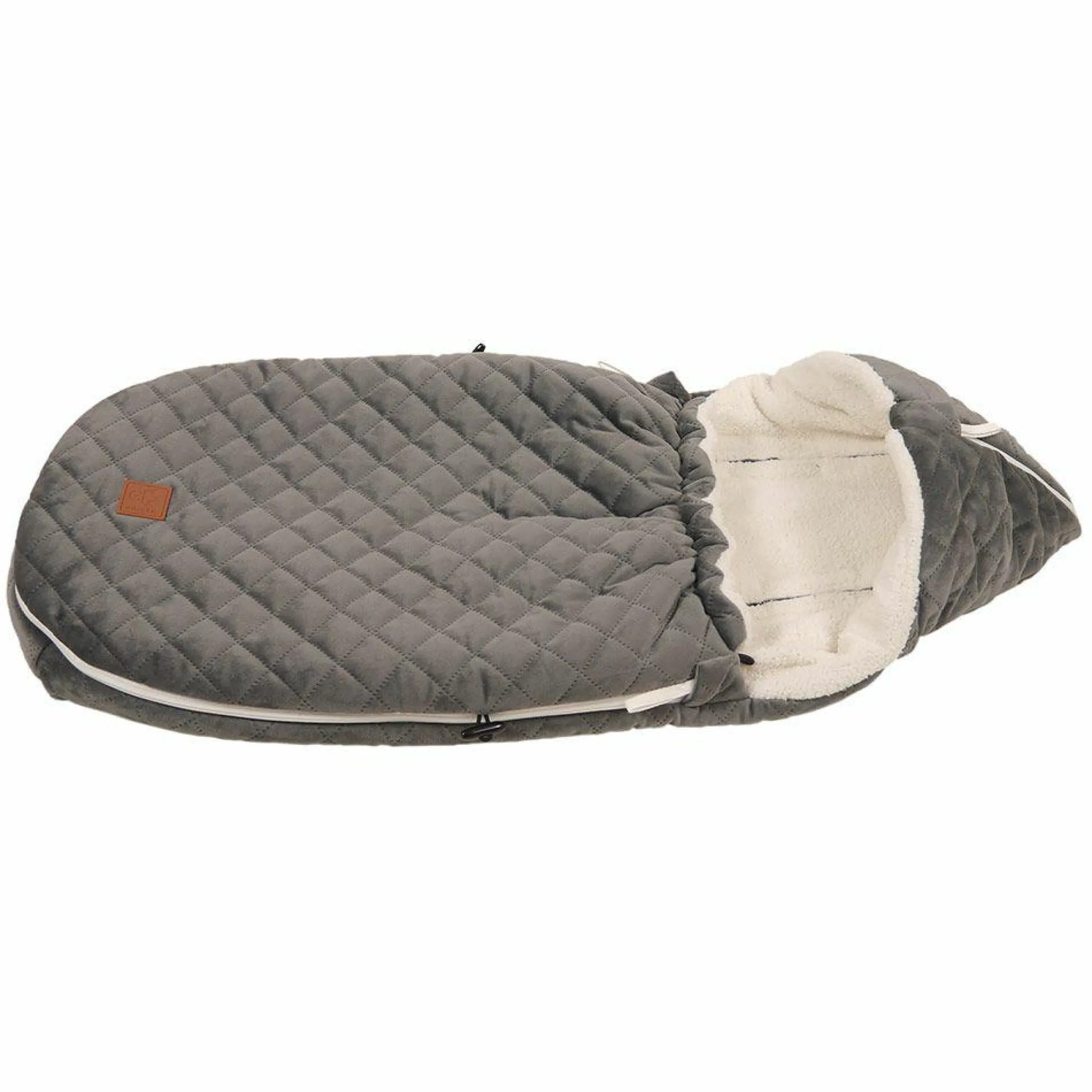 Fleece-Fußsack Velvet Hoody für Babyschale und Babywannen - Grey