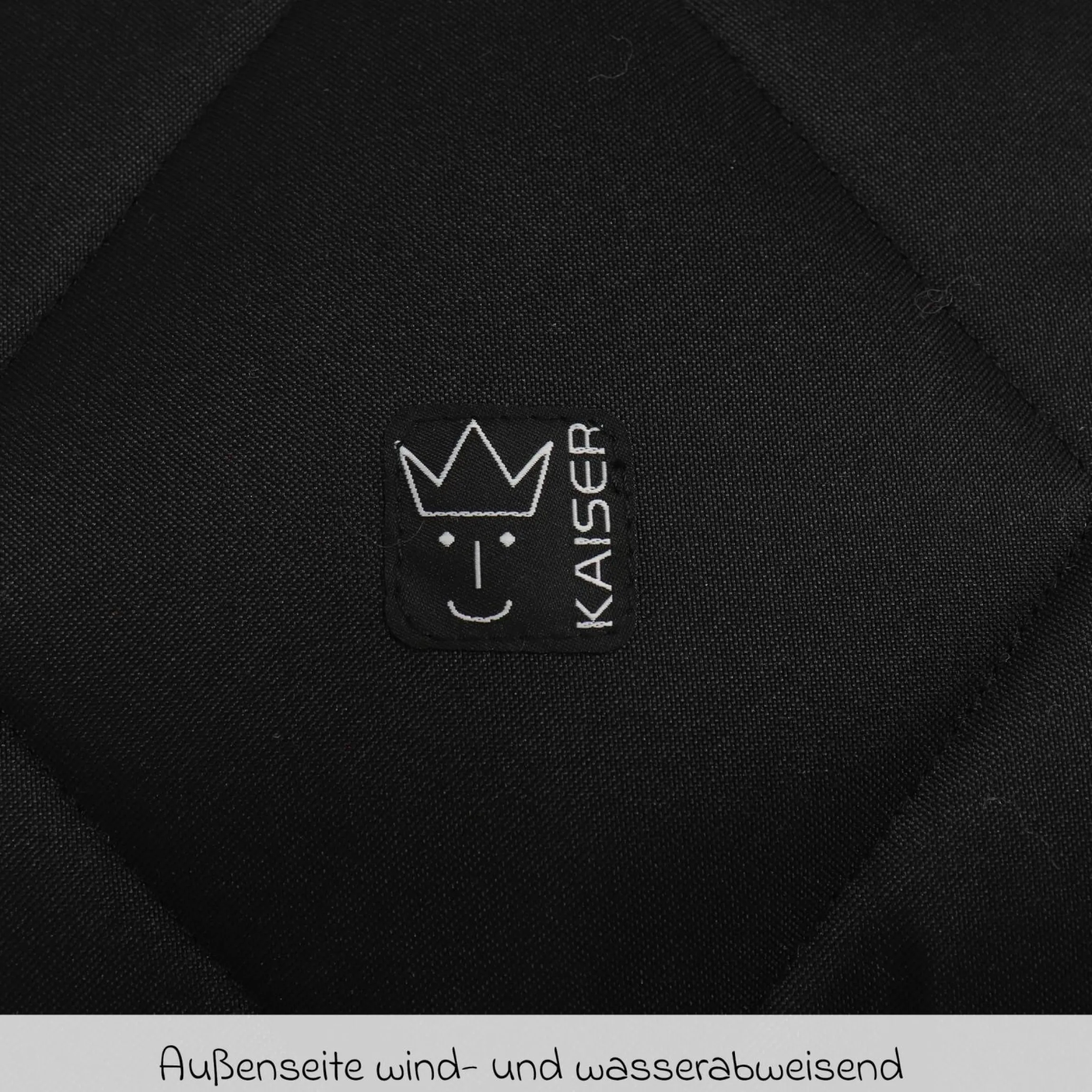 Fleece-Fußsack XL Ears Wool Fütterung aus 100% Schafwolle für Kinderwagen und Buggy - Black
