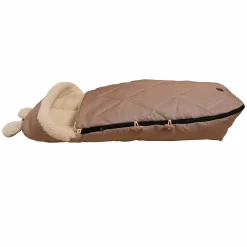 Fleece-Fußsack XL Ears Wool Fütterung aus 100% Schafwolle für Kinderwagen und Buggy - Sand Melange