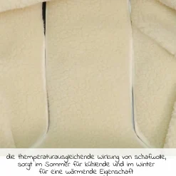 Fleece-Fußsack XL Ears Wool Fütterung aus 100% Schafwolle für Kinderwagen und Buggy - Sand Melange