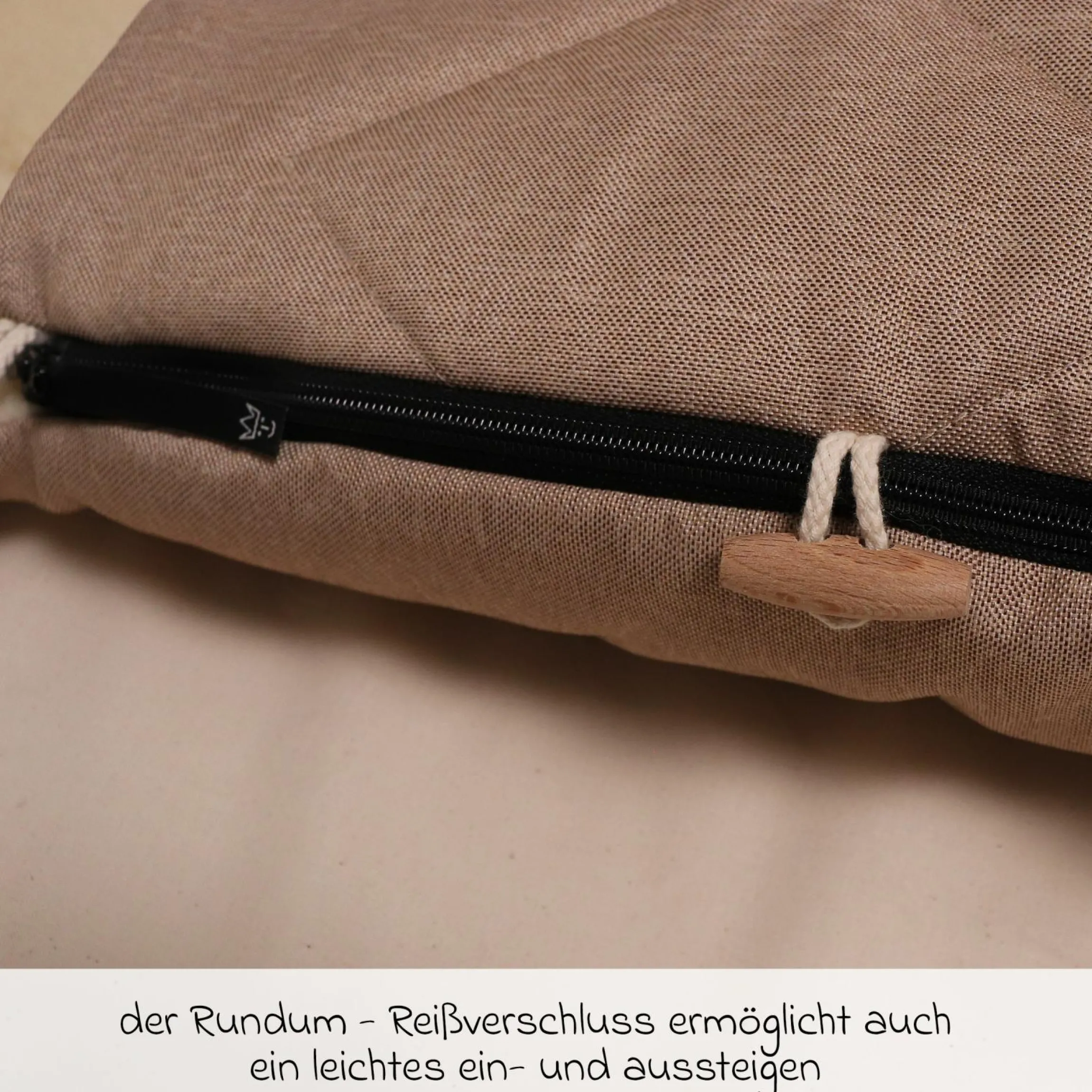 Fleece-Fußsack XL Ears Wool Fütterung aus 100% Schafwolle für Kinderwagen und Buggy - Sand Melange