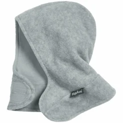 Fleece-Schalmütze mit Klettverschluss - Grau Melange - Gr. 51 / 53