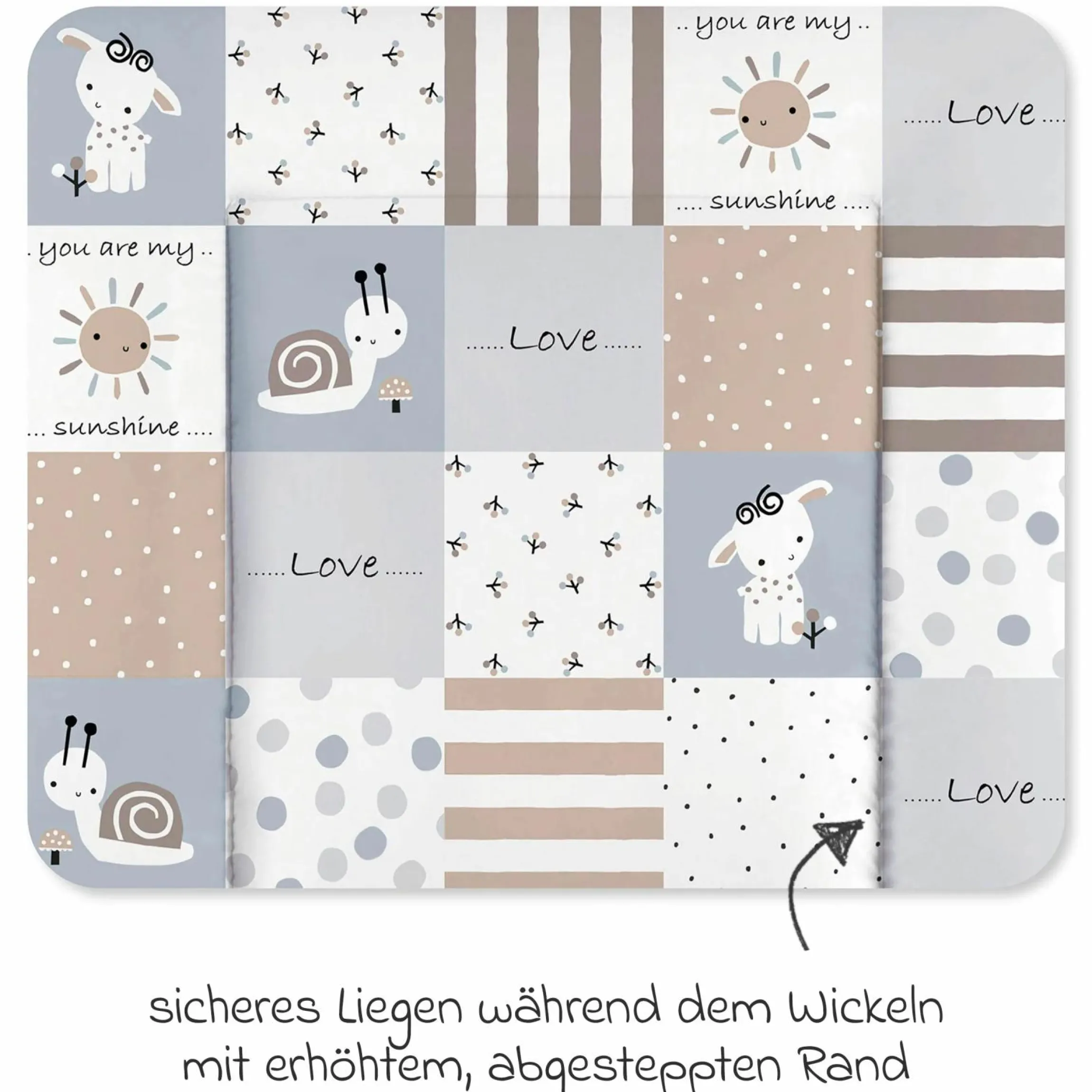 Folien-Wickelauflage 75 x 85 cm - Patch Blue
