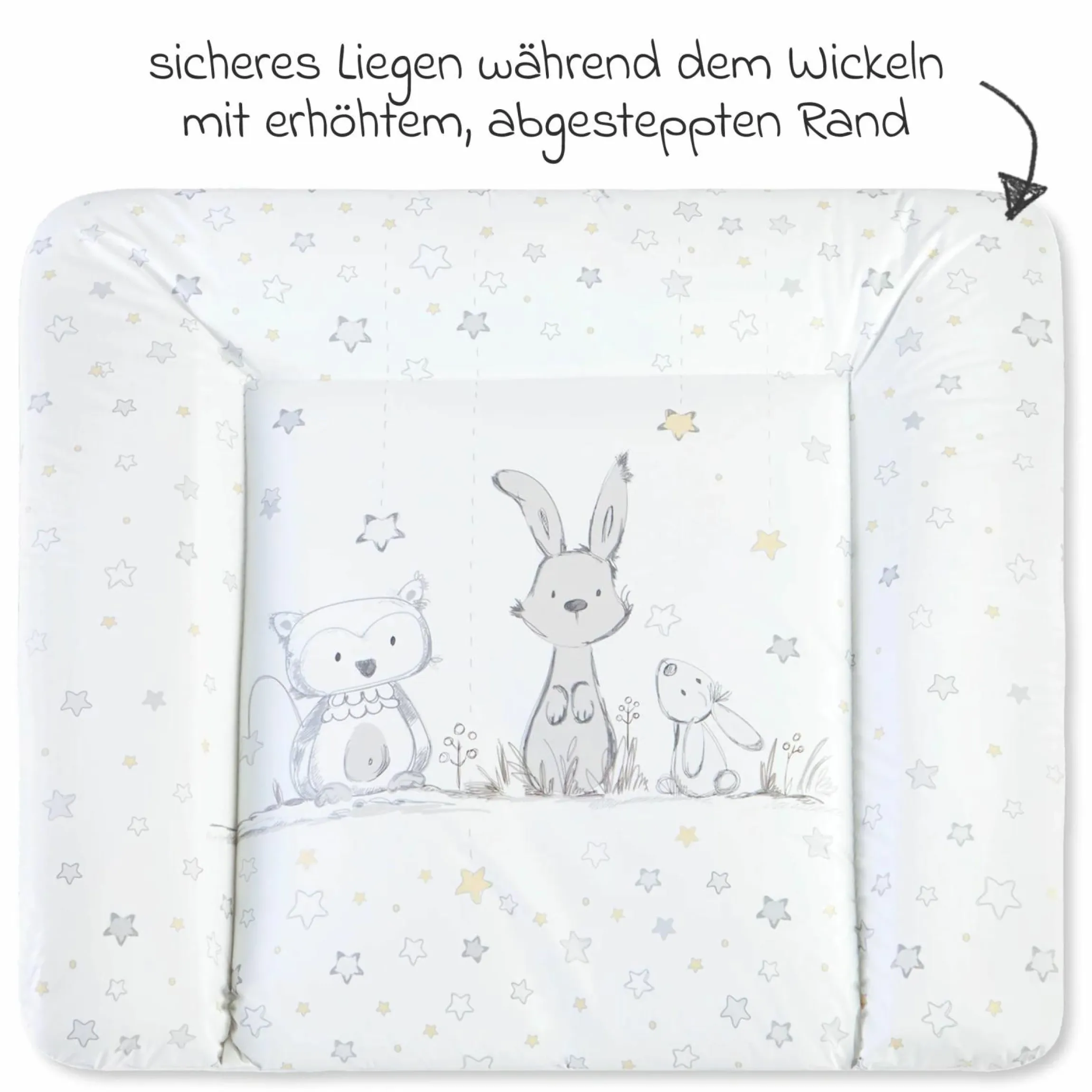 Folien-Wickelauflage Softy - Häschen & Eule Weiß