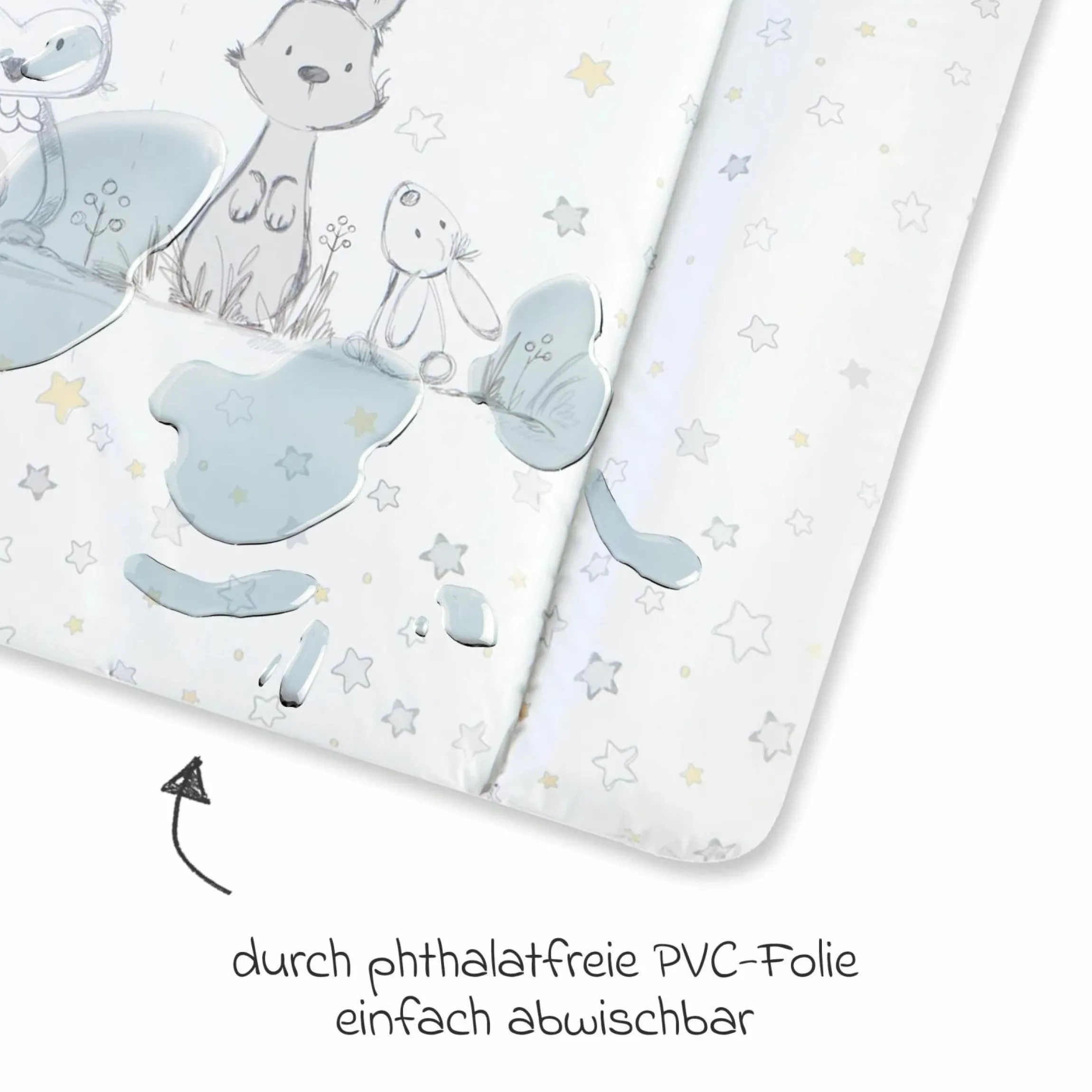 Folien-Wickelauflage Softy - Häschen & Eule Weiß