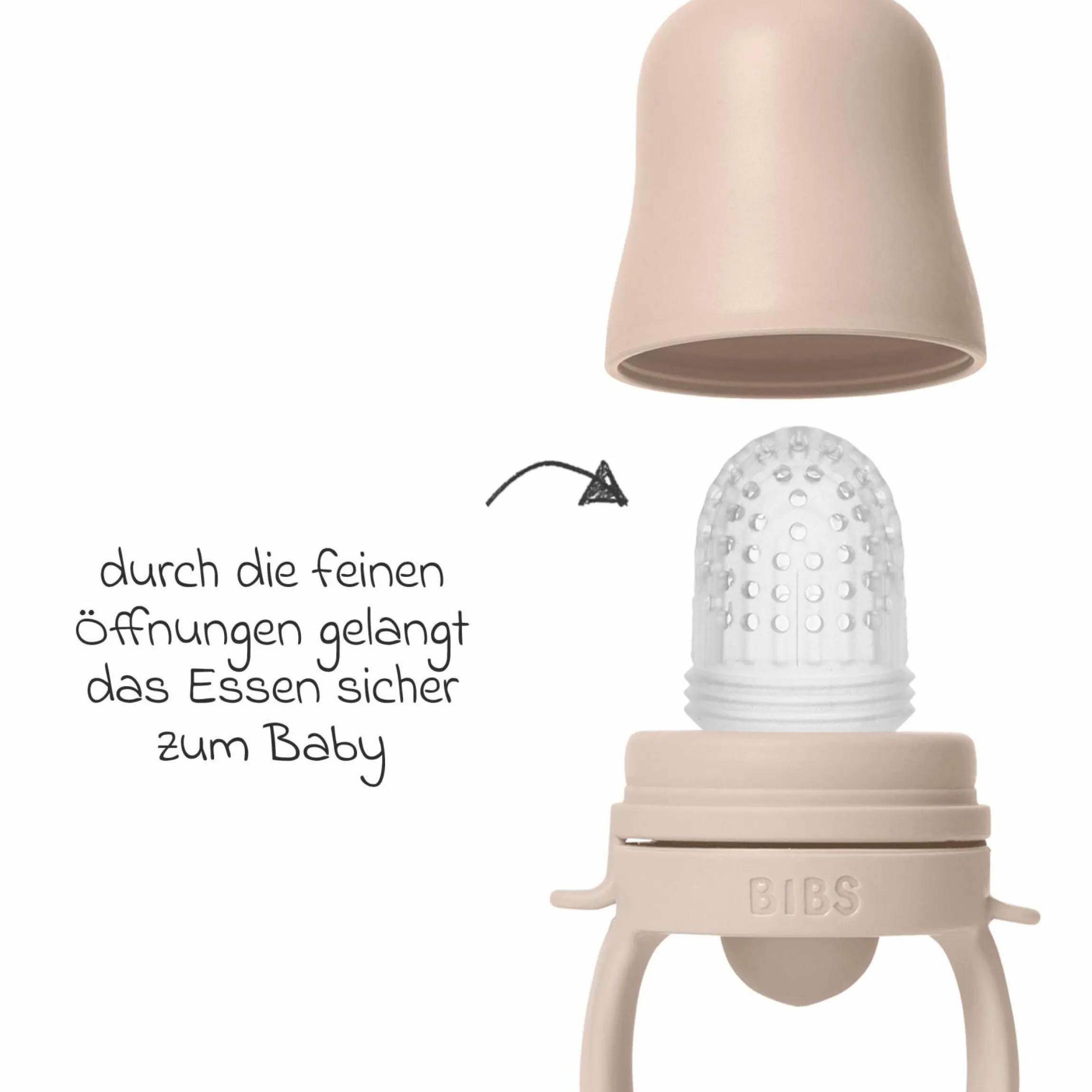 Fruchtsauger Baby Feeder mit 2x Silikon-Schnabel - Blush
