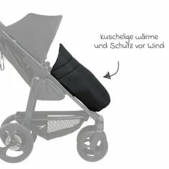 Fußdecke / Beindecke für Mono 3, Mono 4 & Pro Sportkinderwagen - Schwarz - Kollektion 2025