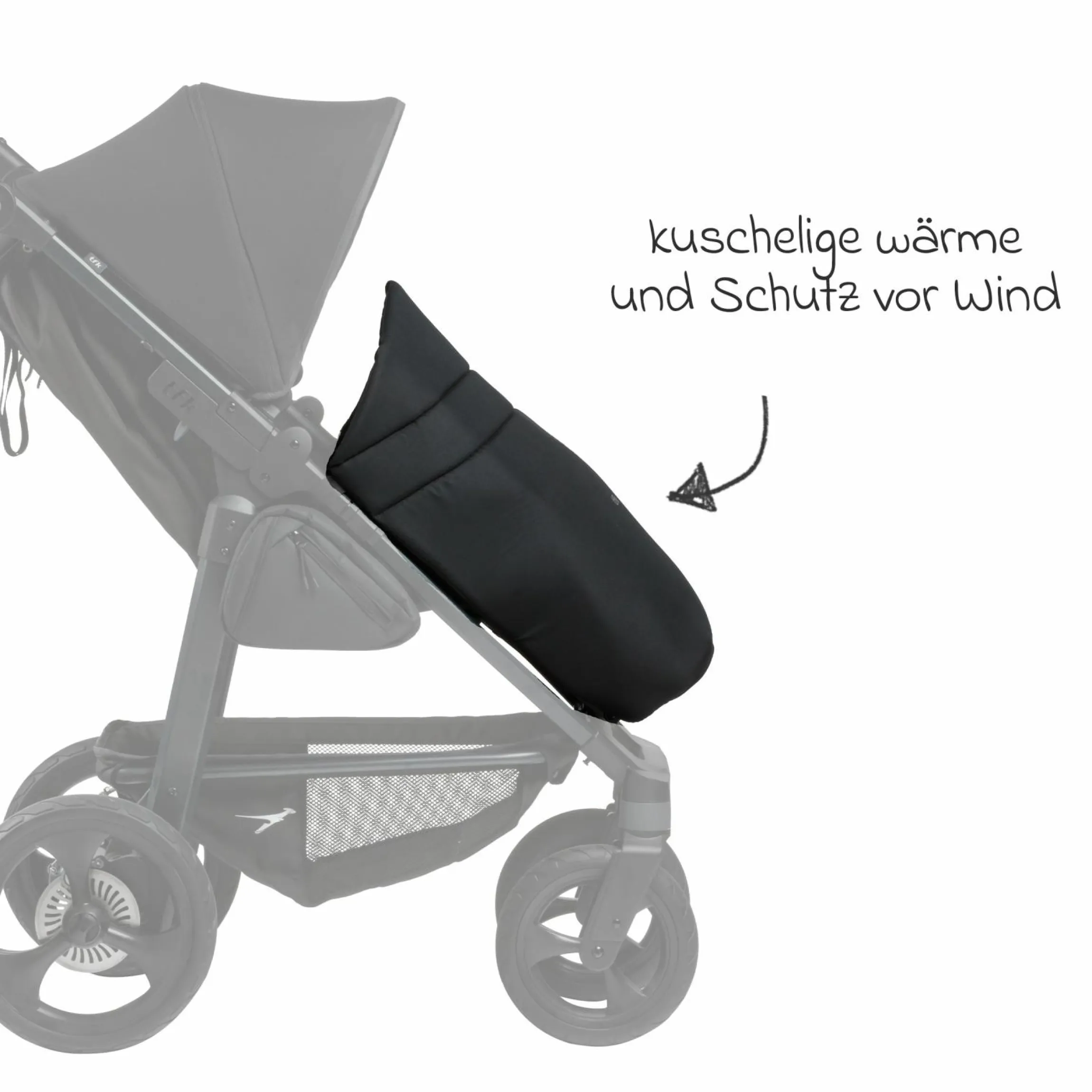 Fußdecke / Beindecke für Mono 3, Mono 4 & Pro Sportkinderwagen - Schwarz - Kollektion 2025