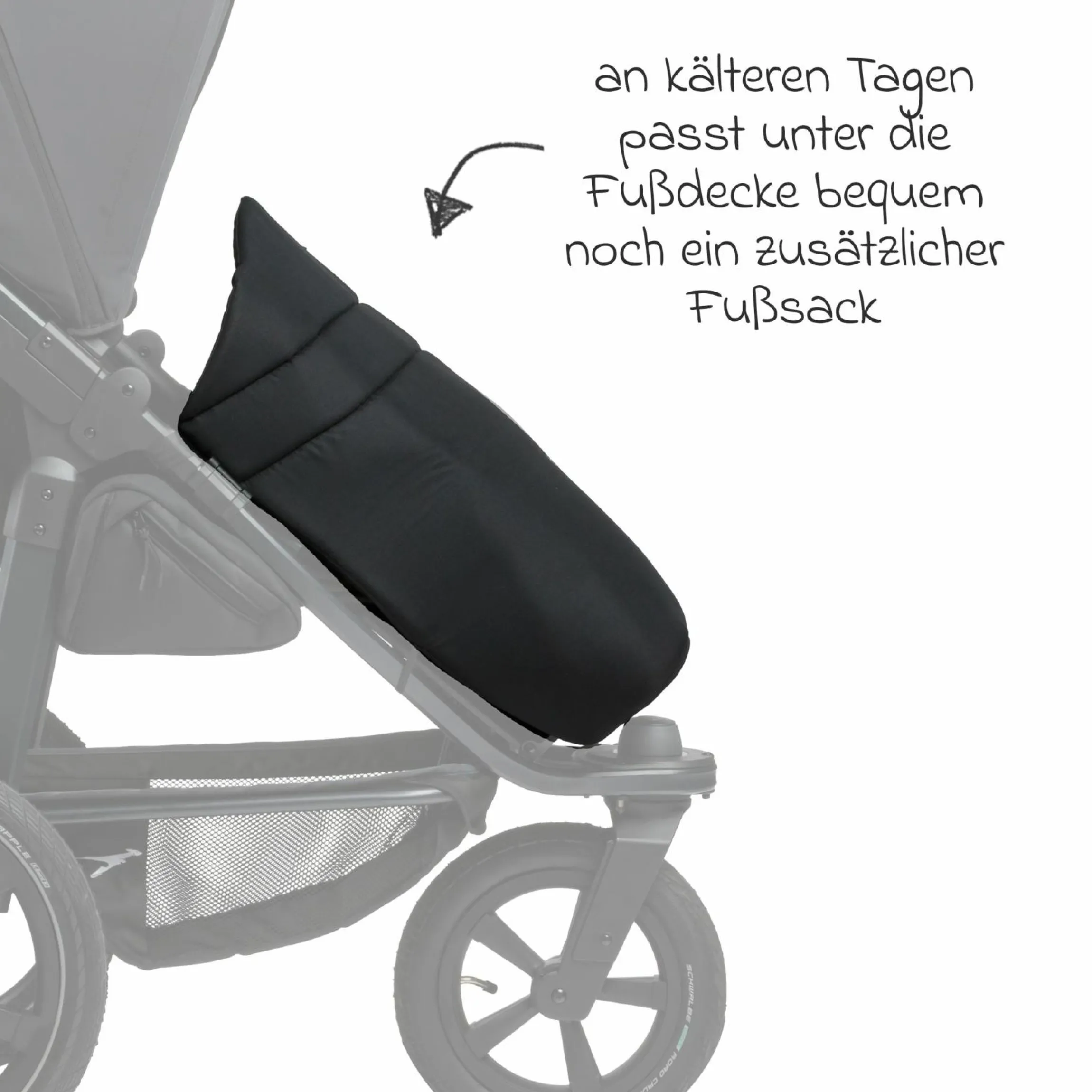 Fußdecke / Beindecke für Mono 3, Mono 4 & Pro Sportkinderwagen - Schwarz - Kollektion 2025
