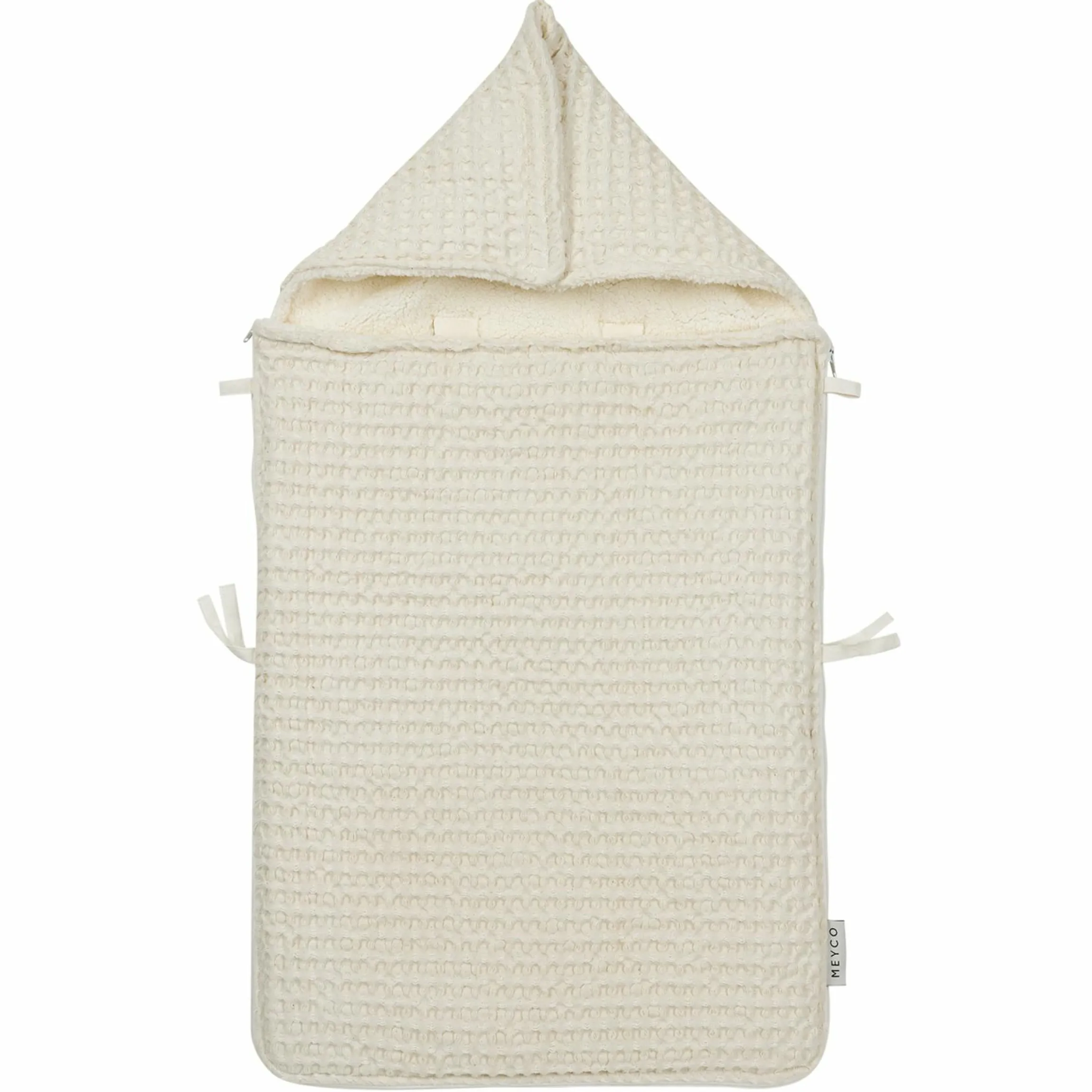 Fußsack für Babyschale - Waffel Teddy - Nature