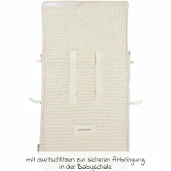 Fußsack für Babyschale - Waffel Teddy - Nature