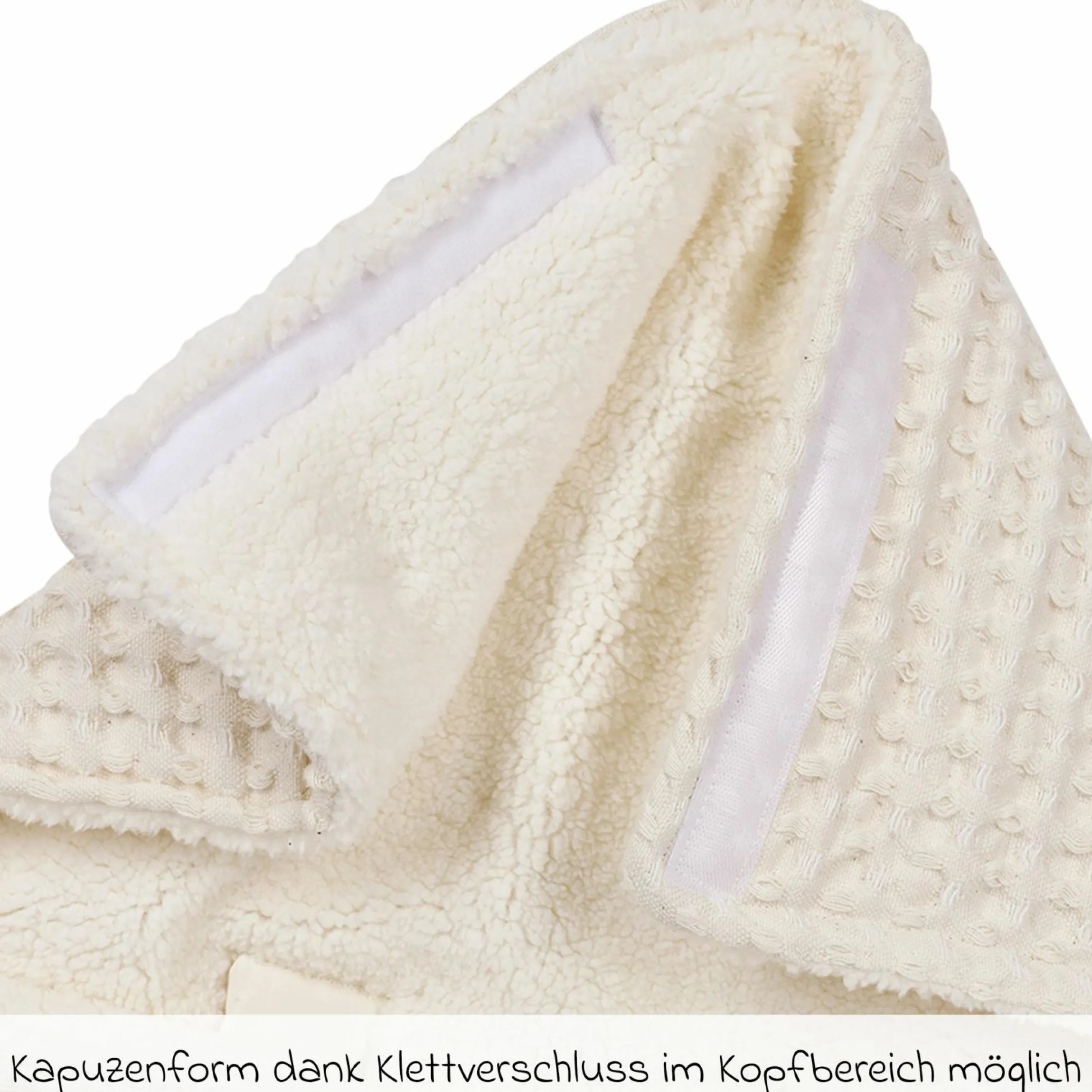 Fußsack für Babyschale - Waffel Teddy - Nature