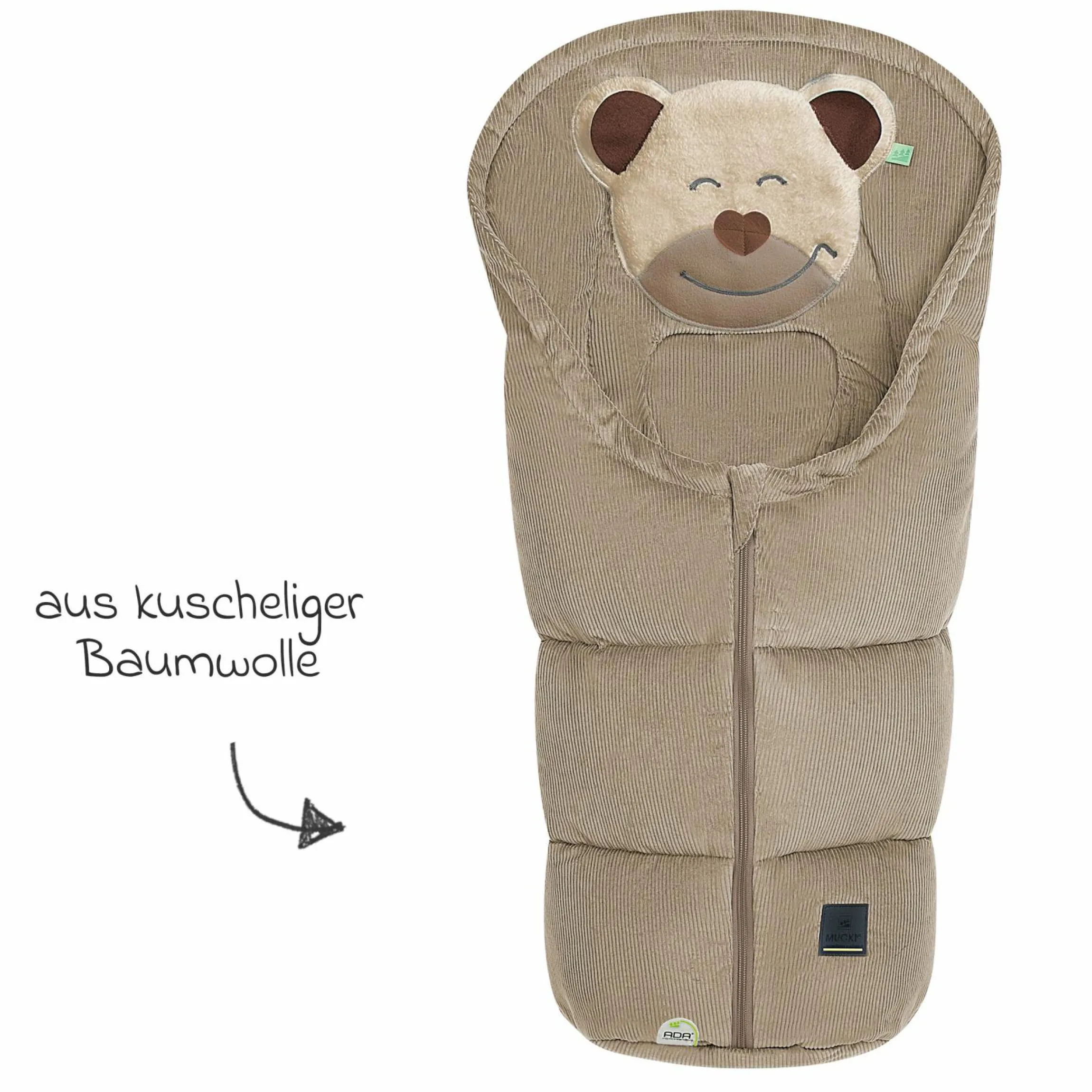 Fußsack Mucki Cord für Babyschale & Babywanne - Sahara