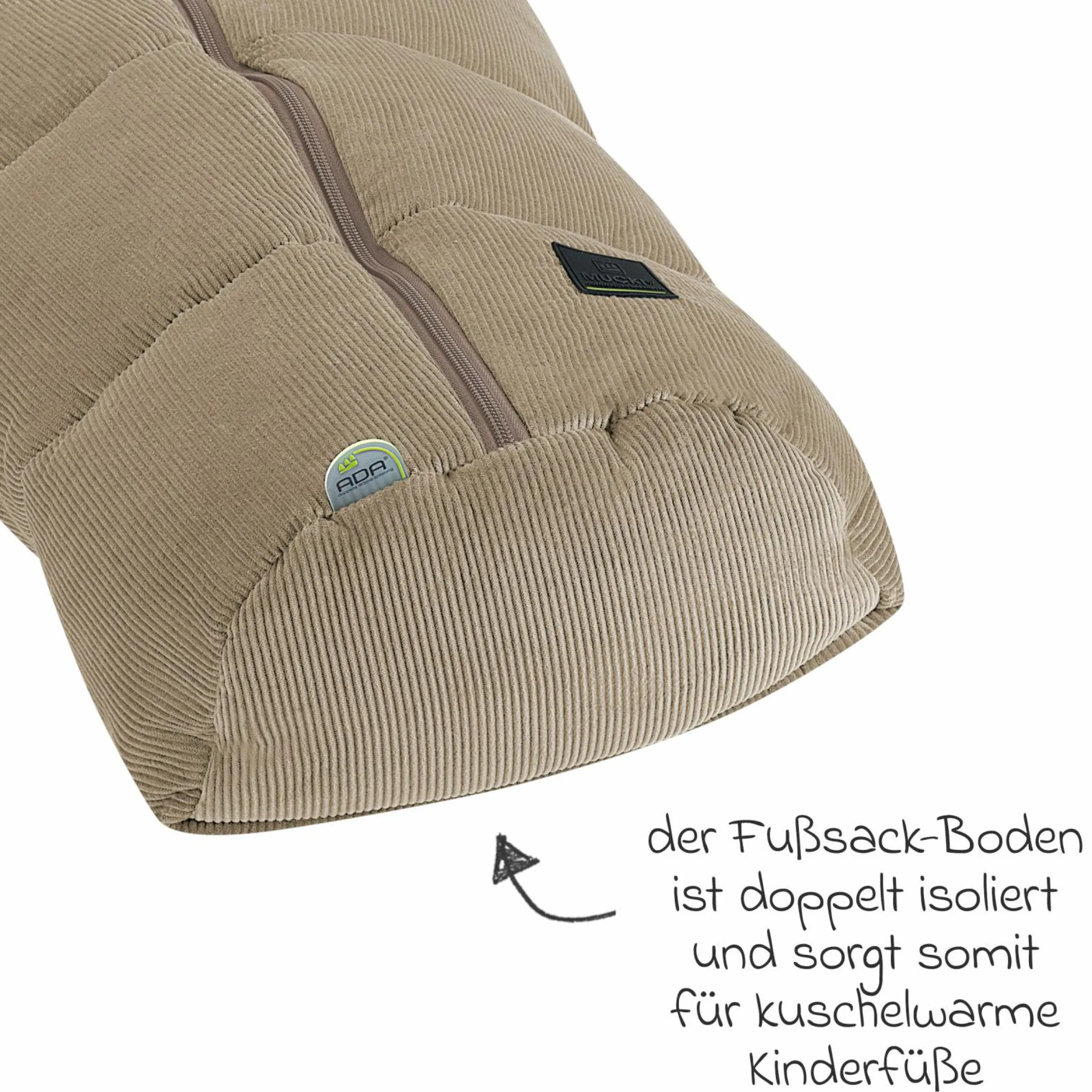 Fußsack Mucki Cord für Babyschale & Babywanne - Sahara
