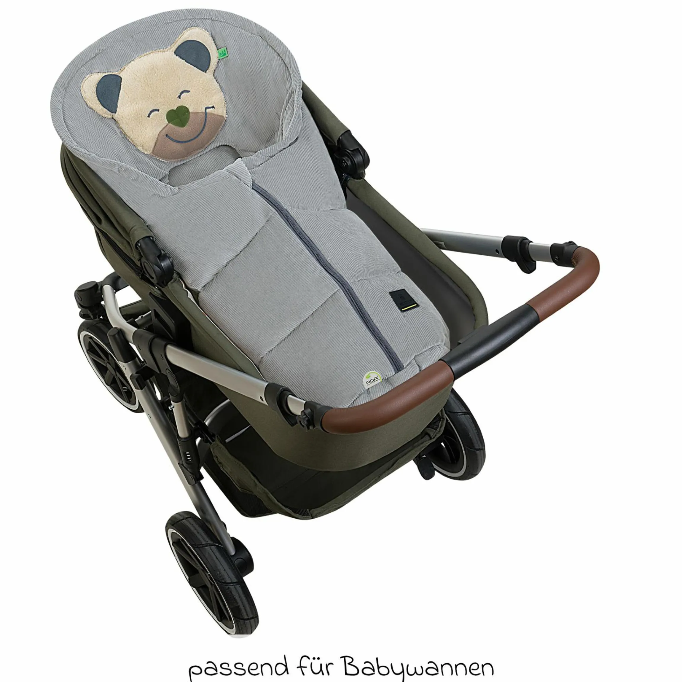 Fußsack Mucki Cord für Babyschale & Babywanne - Light Grey