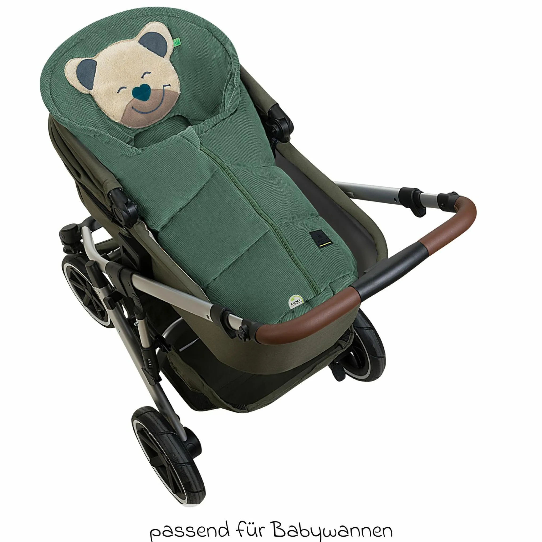 Fußsack Mucki Cord für Babyschale & Babywanne - Eucalyptus