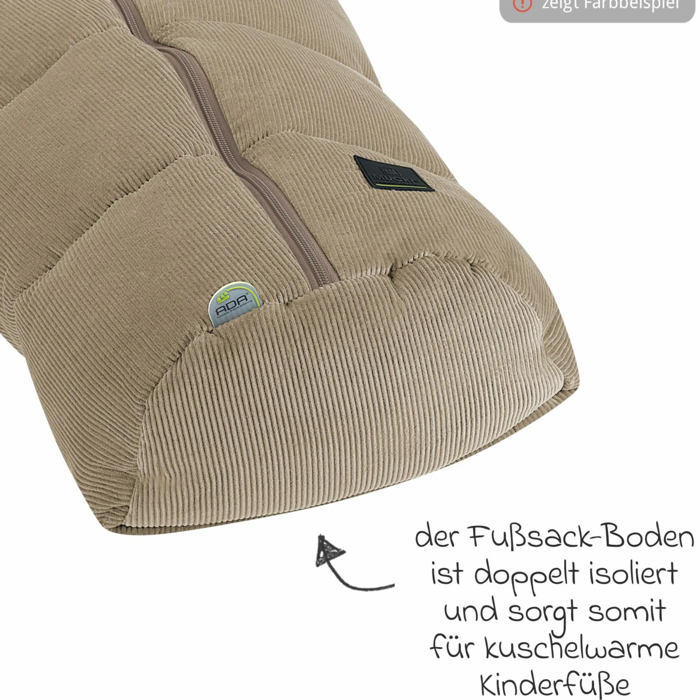 Fußsack Mucki Cord für Babyschale & Babywanne - Eucalyptus