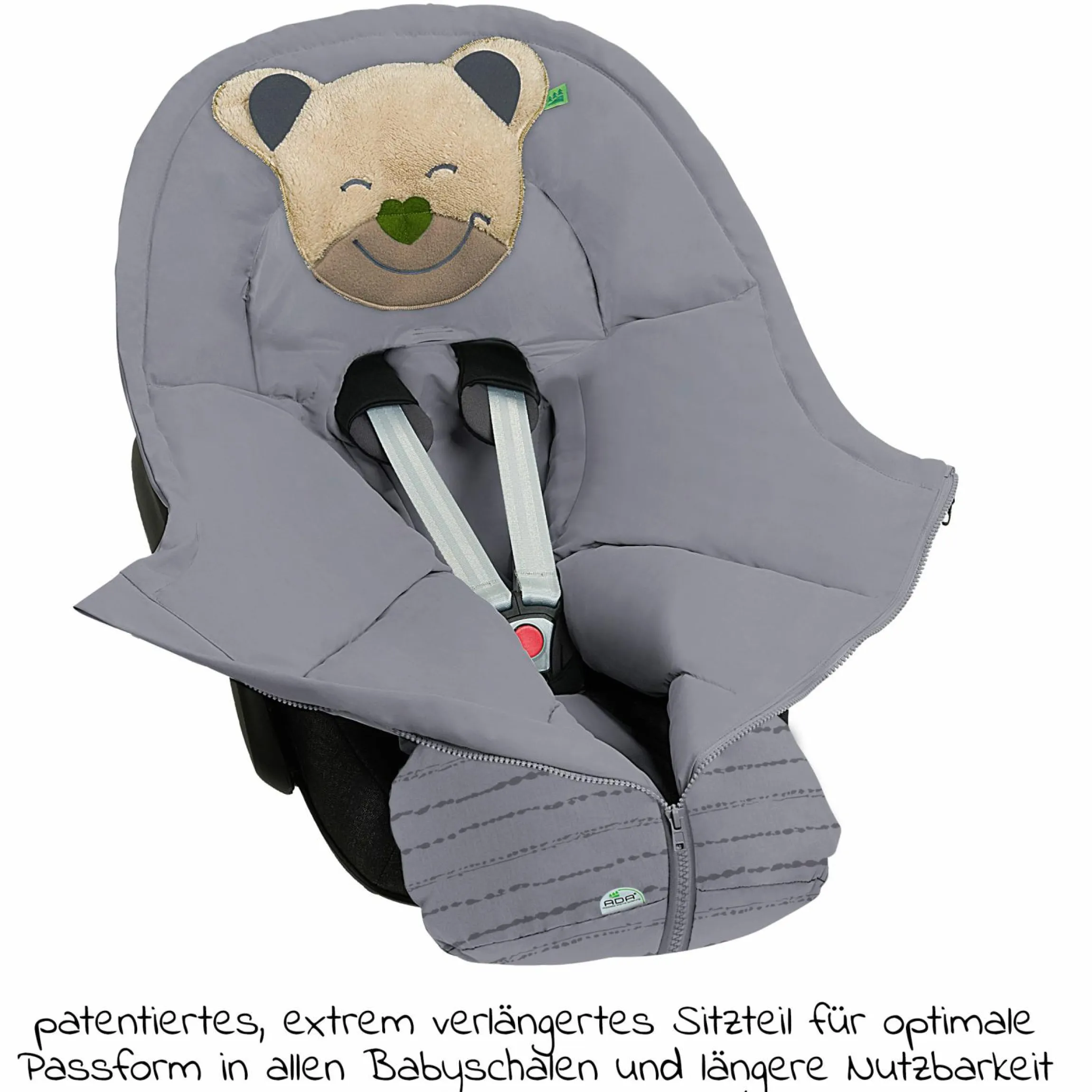 Fußsack Mucki für Babyschalen & Babywannen - Modern Stripes - Rocky Grey
