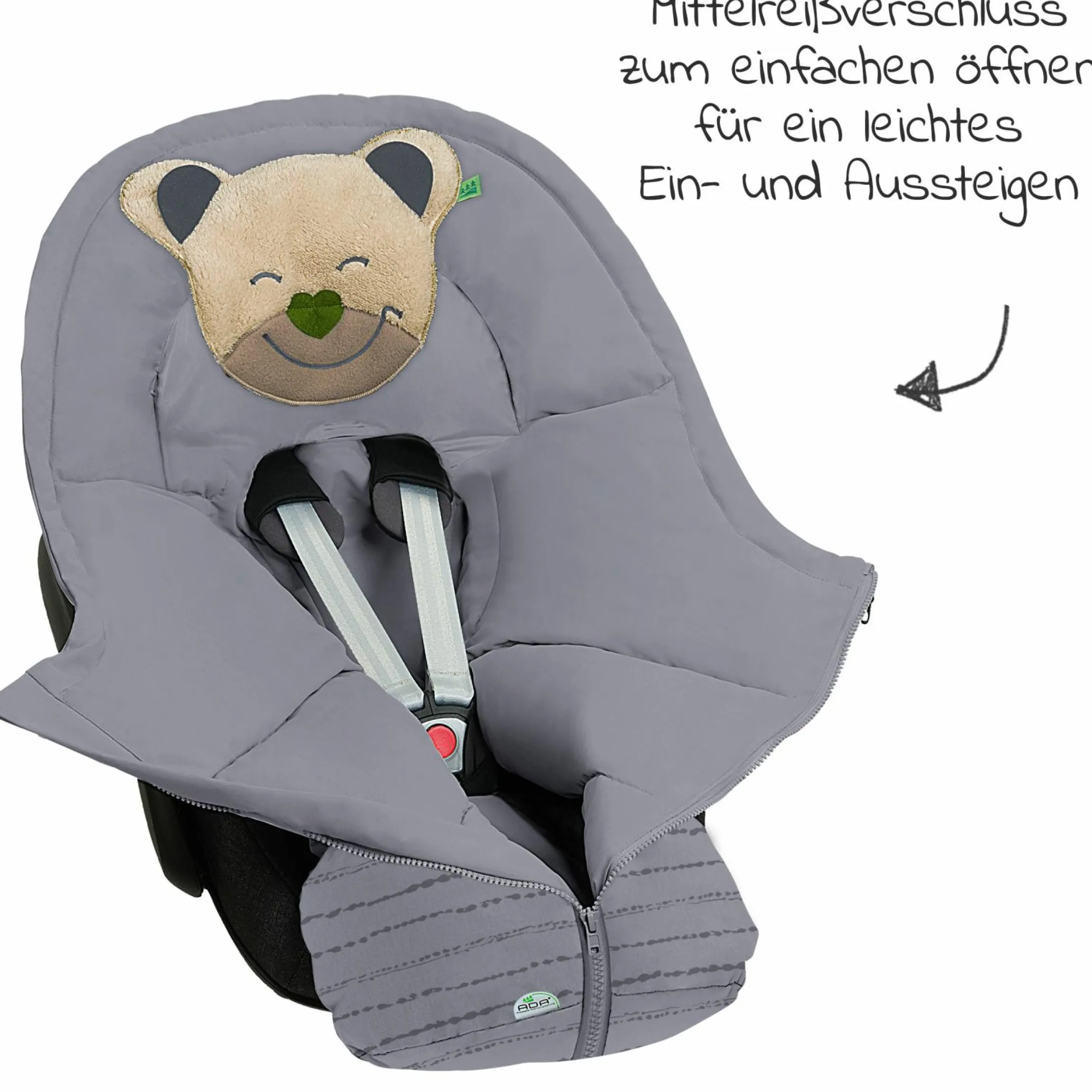 Fußsack Mucki für Babyschalen & Babywannen - Modern Stripes - Rocky Grey