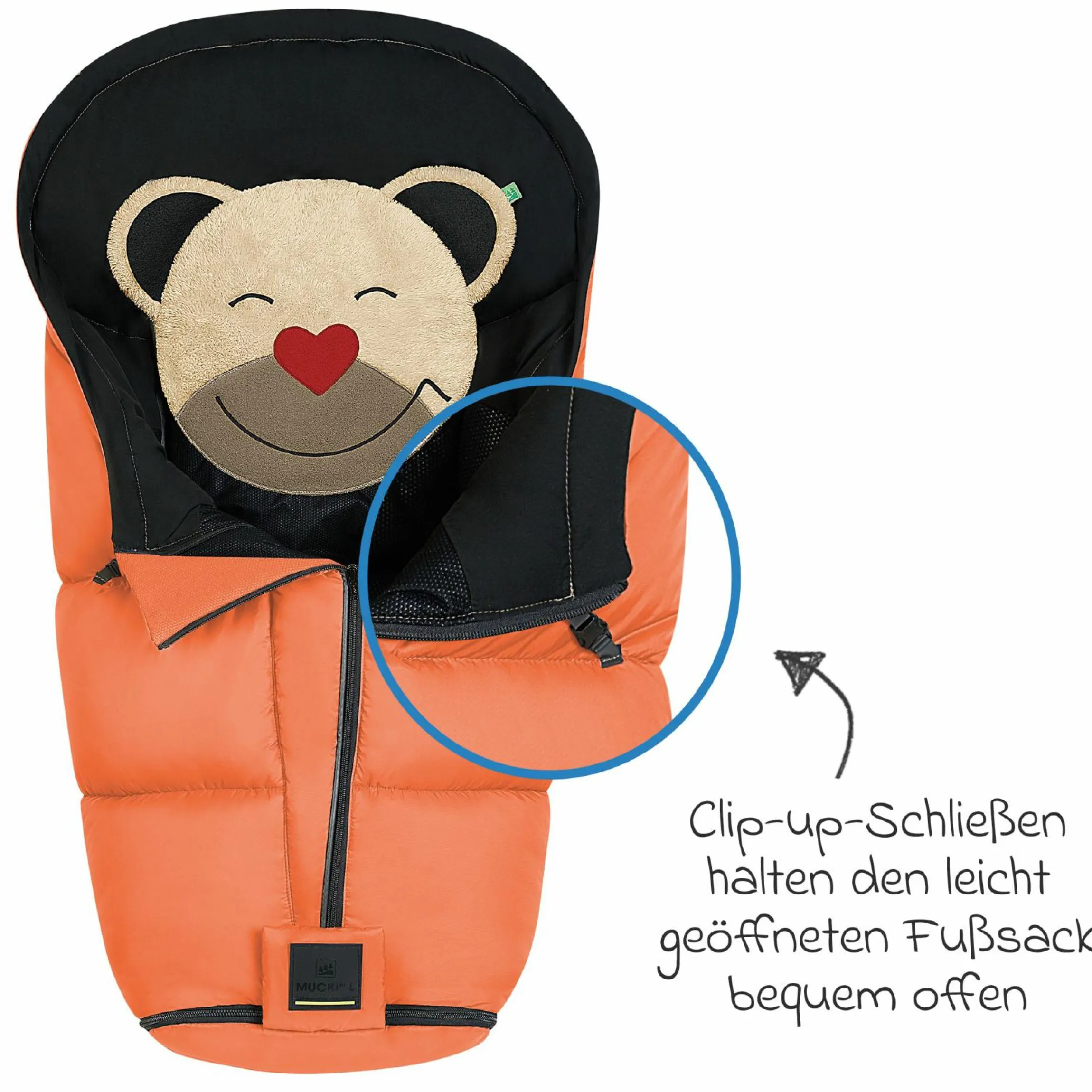 Fußsack Mucki L -cs für Buggy, Sport- und Kinderwagen - Red Orange