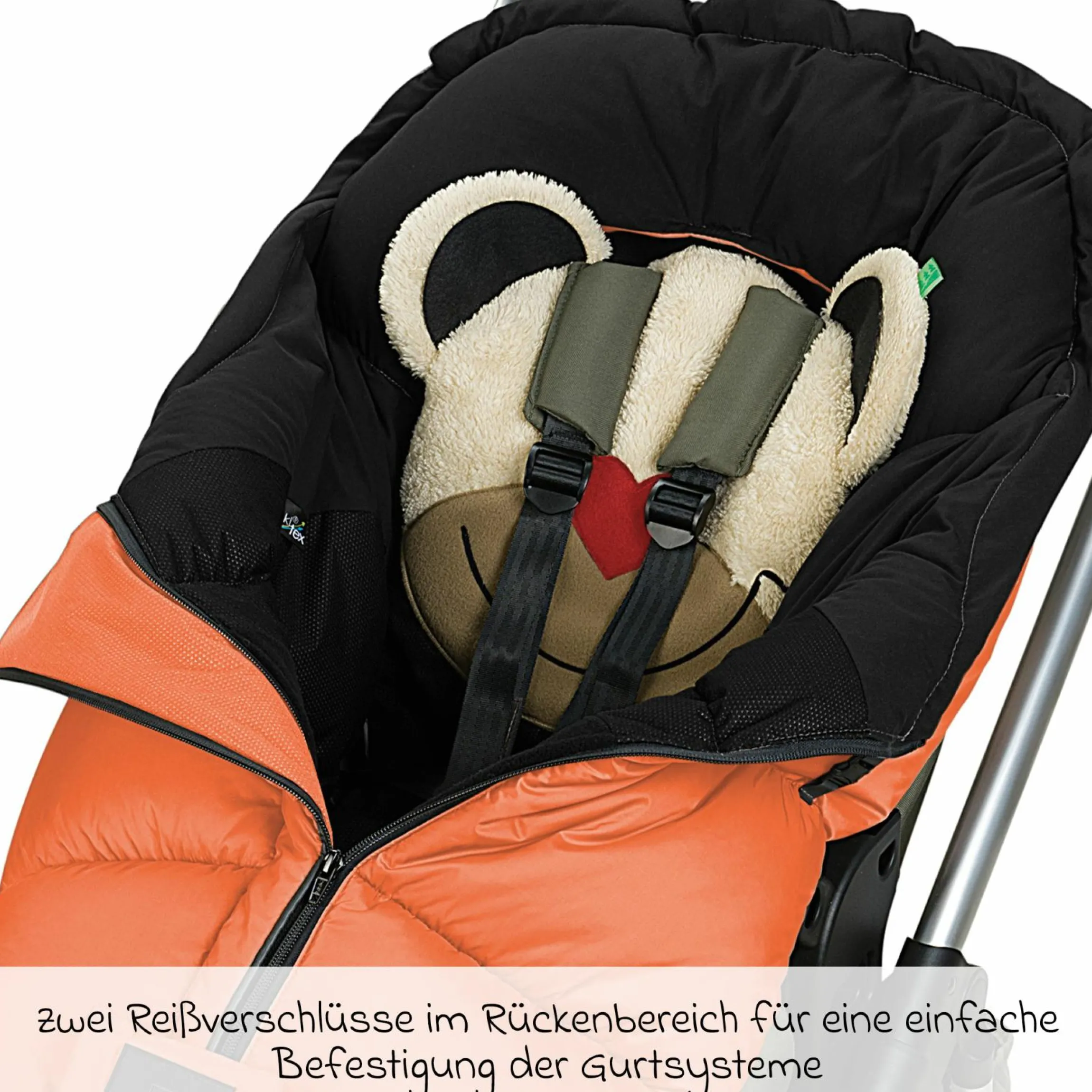 Fußsack Mucki L -cs für Buggy, Sport- und Kinderwagen - Red Orange