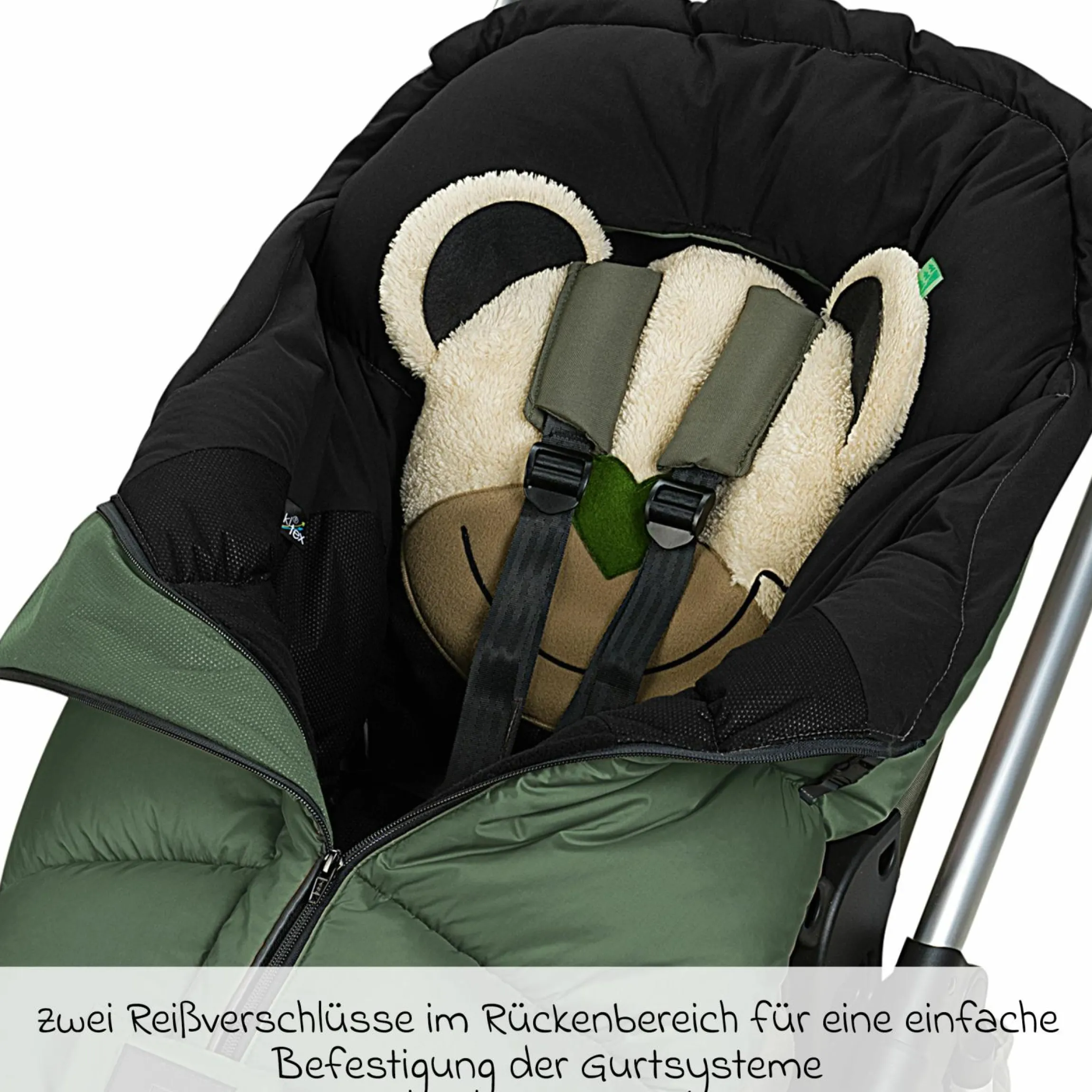 Fußsack Mucki L -cs für Buggy, Sport- und Kinderwagen - Steel Green