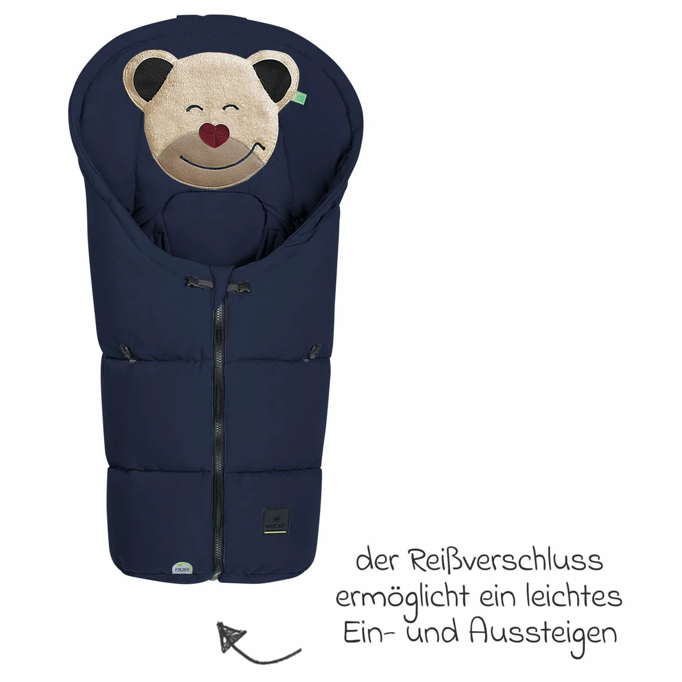 Fußsack Mucki Peach Skin für Babyschale & Babywanne - Navy