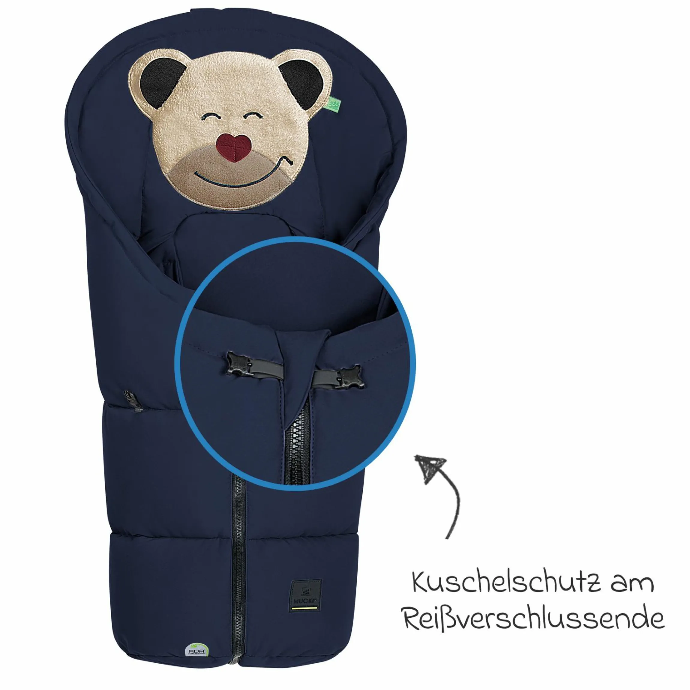 Fußsack Mucki Peach Skin für Babyschale & Babywanne - Navy