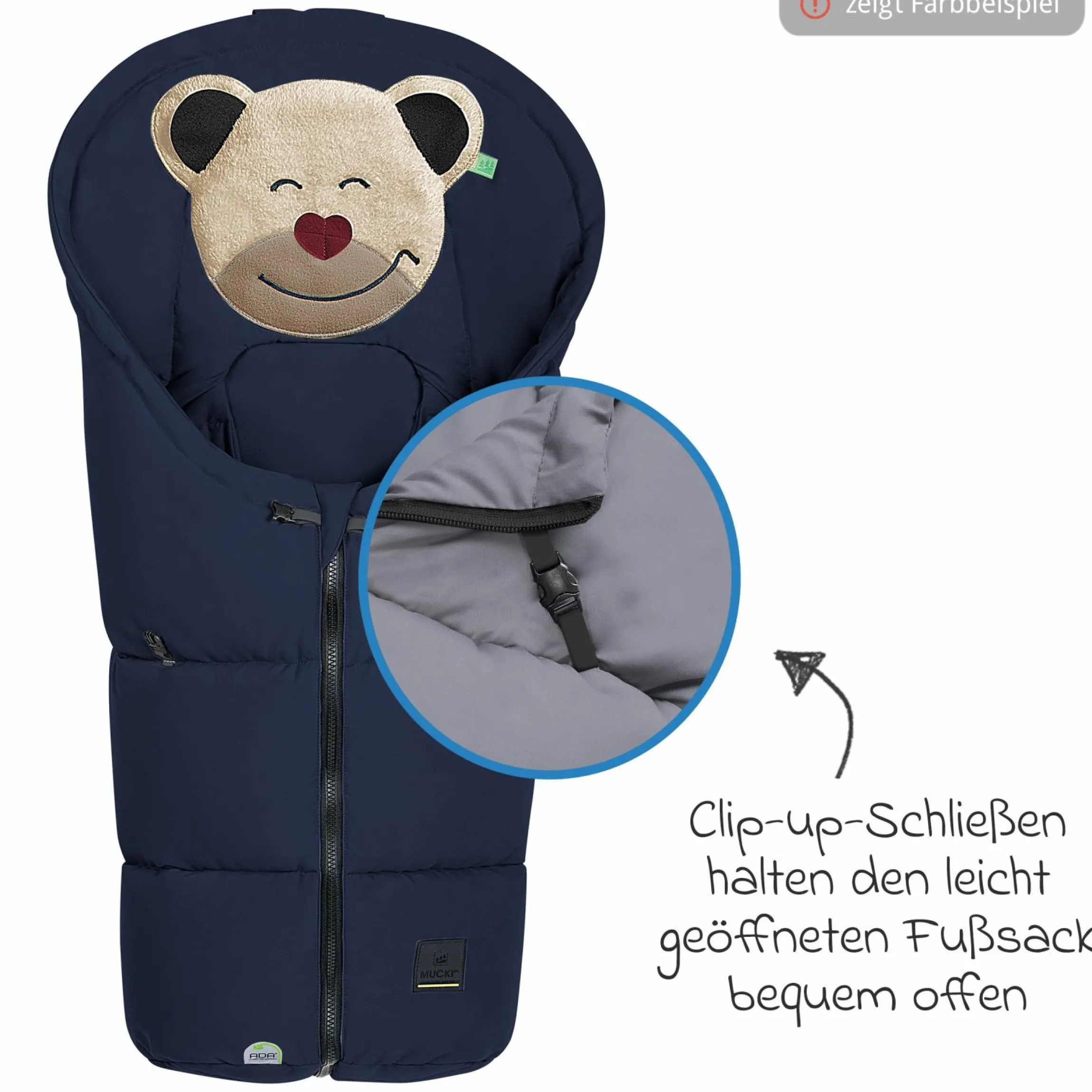 Fußsack Mucki Peach Skin für Babyschale & Babywanne - Navy
