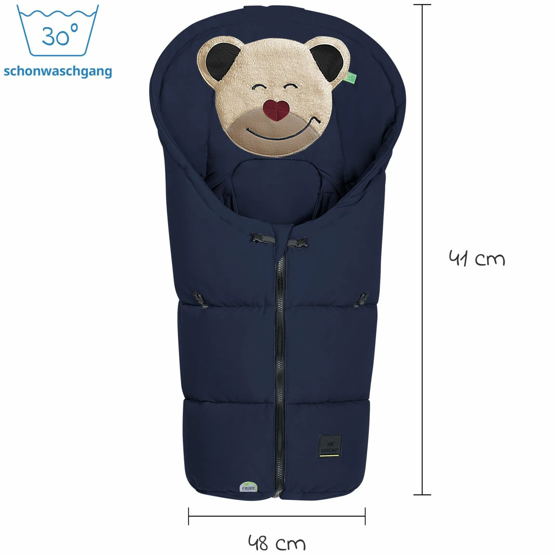 Fußsack Mucki Peach Skin für Babyschale & Babywanne - Navy