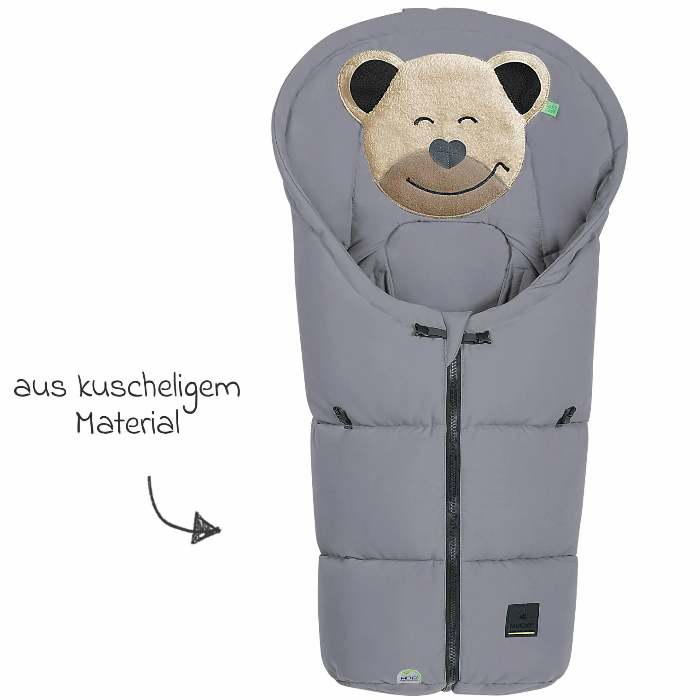 Fußsack Mucki Peach Skin für Babyschale & Babywanne - Rocky Grey
