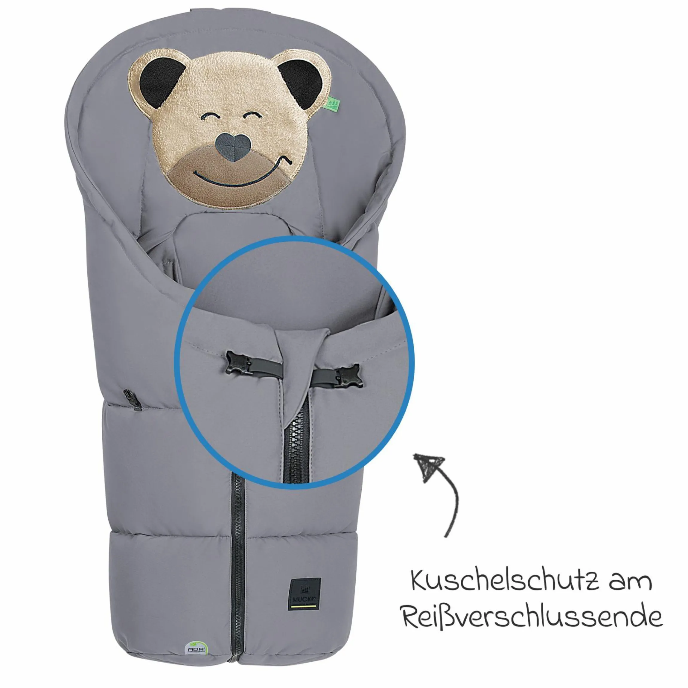 Fußsack Mucki Peach Skin für Babyschale & Babywanne - Rocky Grey