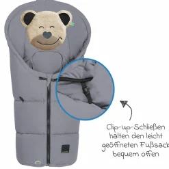 Fußsack Mucki Peach Skin für Babyschale & Babywanne - Rocky Grey