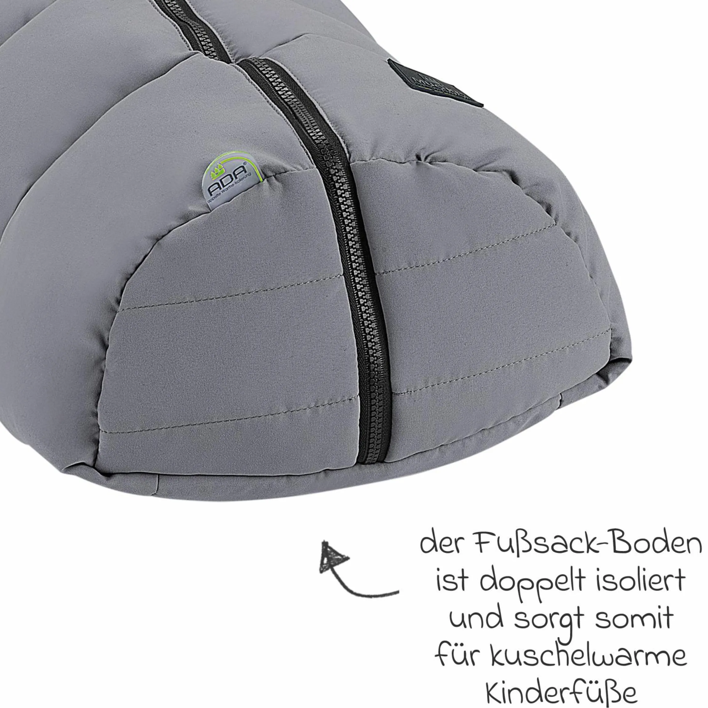 Fußsack Mucki Peach Skin für Babyschale & Babywanne - Rocky Grey