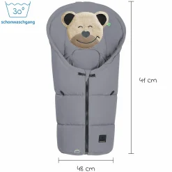 Fußsack Mucki Peach Skin für Babyschale & Babywanne - Rocky Grey