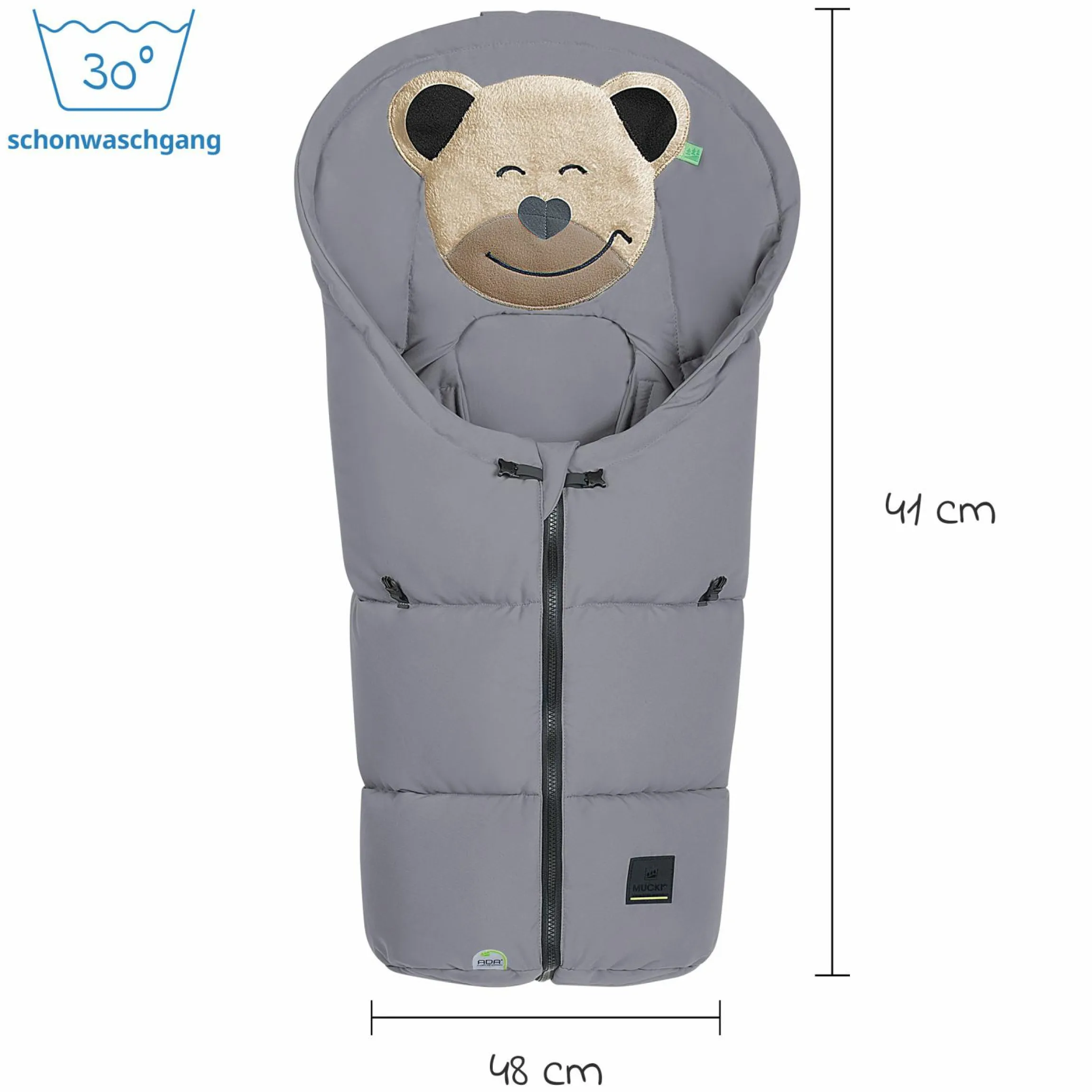 Fußsack Mucki Peach Skin für Babyschale & Babywanne - Rocky Grey