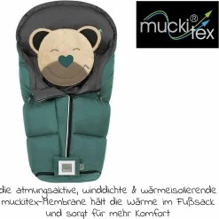 Fußsack Muckitex Mucki L-cs für Kinderwagen, Sportwagen & Buggy - Cosy Green
