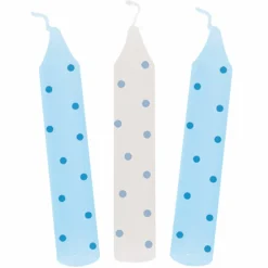 Geburtstagskerzen 10er Pack - Punkte - Blau