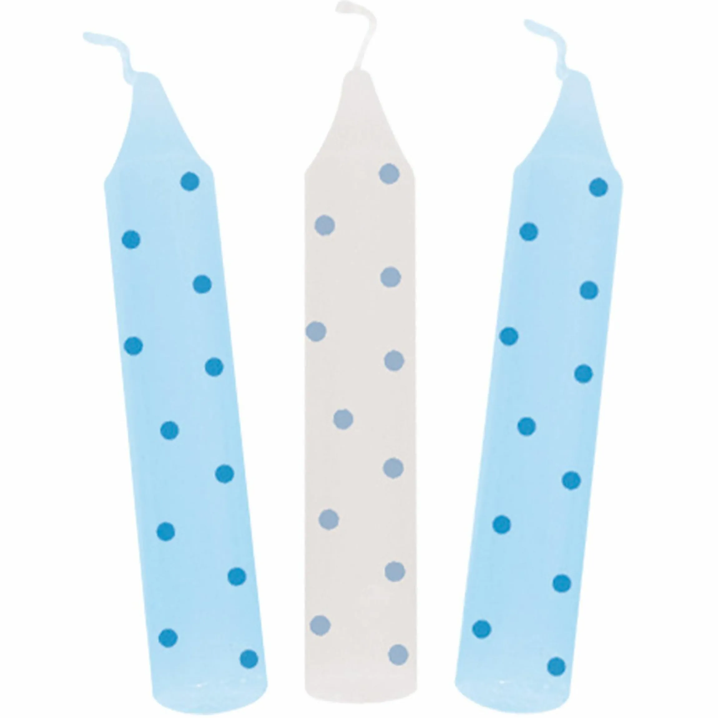 Geburtstagskerzen 10er Pack - Punkte - Blau
