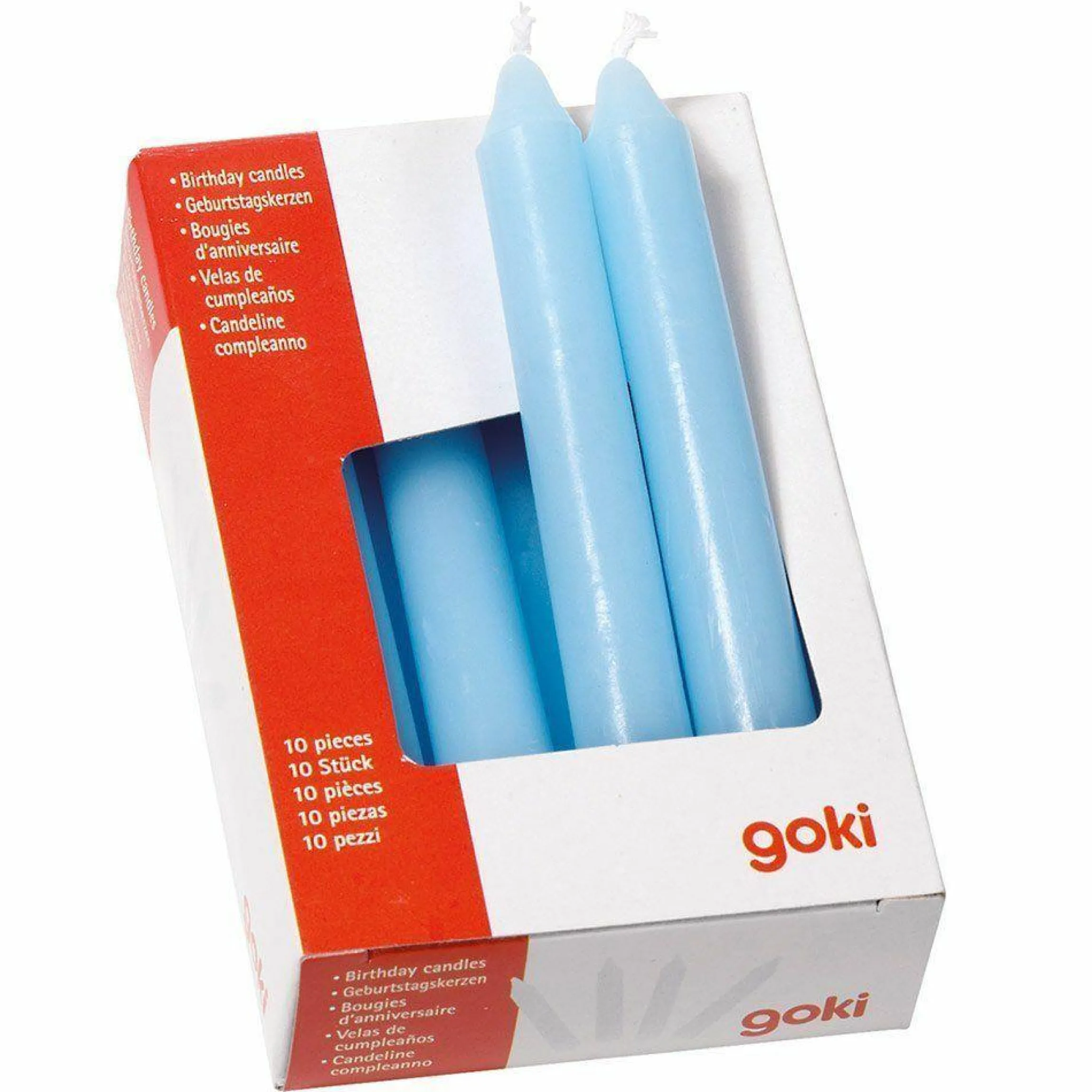 Geburtstagskerzen 10er Pack - Hellblau