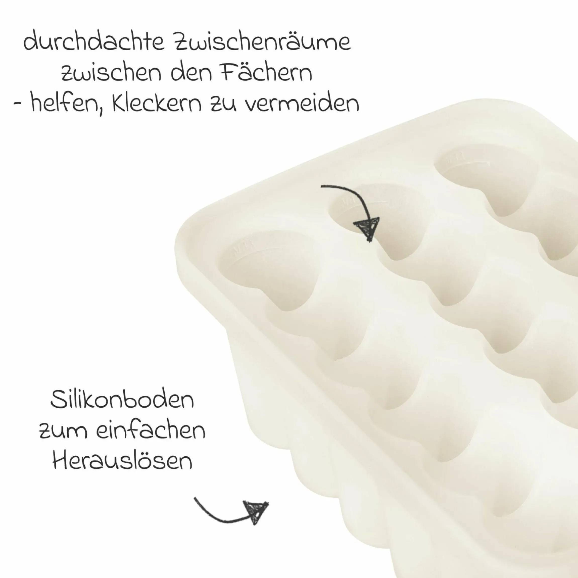 Gefrierbehälter für Babynahrung Baby Food Freezer Tray - Ivory