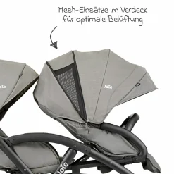 Geschwister- & Zwillingskinderwagen Evalite Duo ultraleicht nur ca 10 kg Eigengewicht Rücksitz mit Liegeposition - inkl. Regenschutz - Pebble - Kollektion 2025