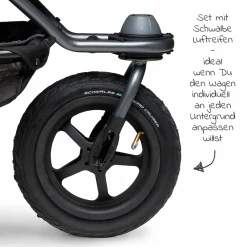 Geschwister- & Zwillingskinderwagen Duo 2 mit Luftreifen - 2x Kombi-Einheit (Wanne+Sitz) mit Liegeposition & XXL Zamboo Zubehör - Sand - Kollektion 2025