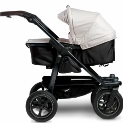 Geschwister- & Zwillingskinderwagen Duo 2 mit Luftreifen - 2x Kombi-Einheit (Wanne+Sitz) mit Liegeposition & XXL Zamboo Zubehör - Sand - Kollektion 2025