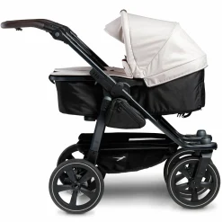 Geschwister- & Zwillingskinderwagen Duo 2 mit Luftkammerreifen - 2x Kombi-Einheit (Wanne+Sitz) mit Liegeposition & XXL Zamboo Zubehör - Sand - Kollektion 2025